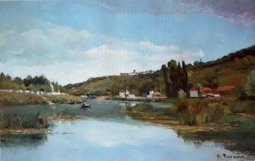 El marne en Chennevieres 1864 Camille Pissarro Paisajes arroyo Pinturas al óleo